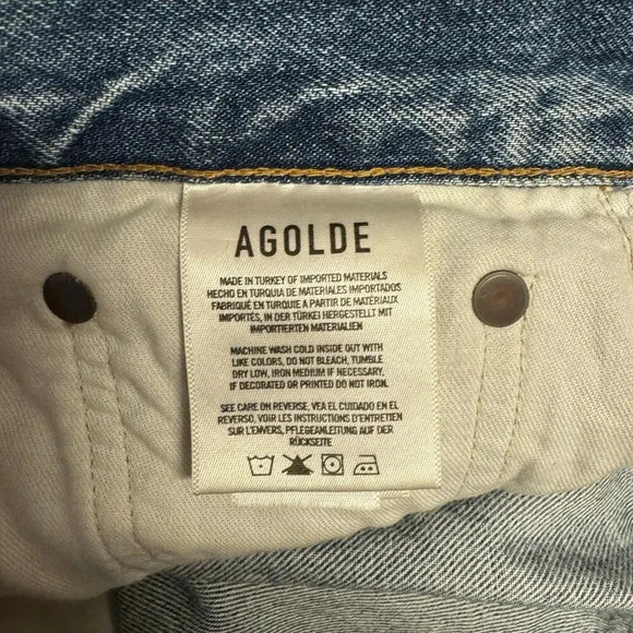 NWOT $198 AGOLDE Relaxed Boot Jeans - Frayed Hem Denim Organic Cotton Mid-Rise - Picture 8 of 11